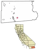 Location of Holtville in Imperial County, California.
