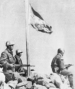 Indonesian peacekeepers of Garuda Contingent I under the UN Flag, circa 1957