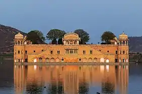 View of the Jal Mahal palace within Man Sagar lake