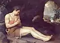 Saint John the Baptist asleep in a cave