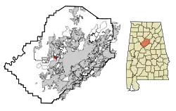 Location in Jefferson County and the state of Alabama