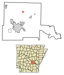 Location of Sherrill in Jefferson County, Arkansas.