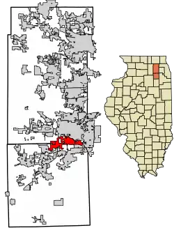 Location of Montgomery in Kendall County, Illinois