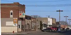 Downtown Laurel looking east from 2nd and Elm St. prior to the Downtown Revitalization Project finished in 2021.