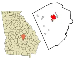 Location in Laurens County and the state of Georgia