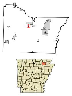 Location in Lawrence County, Arkansas