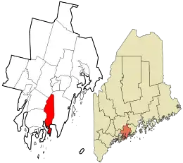 Location in Lincoln County and the state of Maine