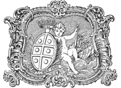 Ex-Libris of the Marquesses of Lavradio showing the Almeida arms, ducal coronet and motto