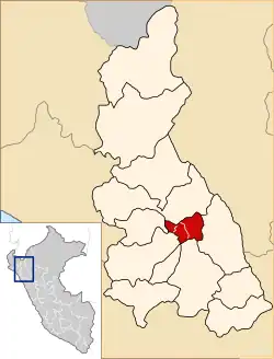 Location of Hualgayoc in the Cajamarca Region