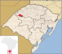 Location in Rio Grande do Sul state
