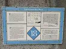 London Roman Wall – Museum of London Walking Tour Plaque 18