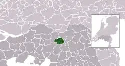 Highlighted position of Vught in a municipal map of North Brabant