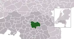 Highlighted position of Meierijstad in a municipal map of North Brabant