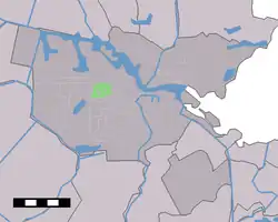 Location of Bos en Lommer (green) in Amsterdam