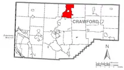Location of Cambridge Township in Crawford County