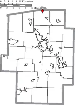Location of Bolivar in Tuscarawas County