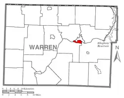 Location of Warren South in Warren County