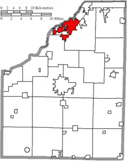 Location of Perrysburg in Wood County