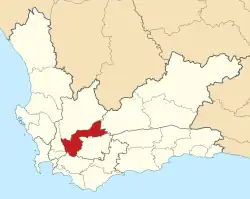 The Breede Valley Local Municipality is located east of Cape Town in the Cape Winelands District Municipality.