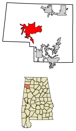 Location in Marion County, Alabama