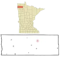 Location of Middle Riverwithin Marshall County and state of Minnesota