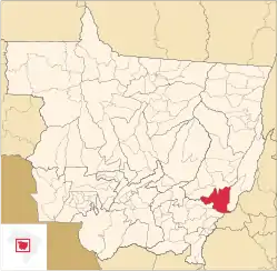 Location in Mato Grosso state