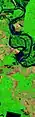 False colour satellite image of the Floodway on May 15, 2011.