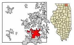 Location of Crystal Lake in McHenry County, Illinois