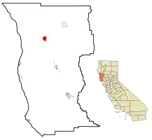 Location in Mendocino County and the state of California