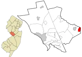 Location in Mercer County and the state of New Jersey.