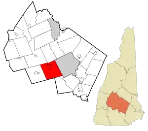 Location in Merrimack County and the state of New Hampshire.