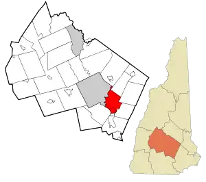 Location in Merrimack County and the state of New Hampshire.