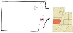 Location in Millard County and the state of Utah