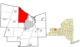 Location in Monroe County and the state of New York.