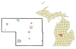 Location in Montcalm County and the state of Michigan