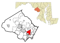 Location of Wheaton–Glenmont, Maryland