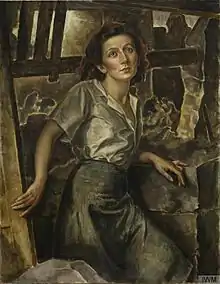 portrait painting of young woman