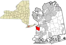 Location in Nassau County and the state of New York.