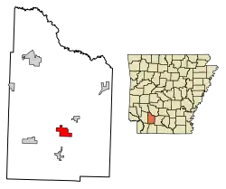 Location of Rosston in Nevada County, Arkansas.