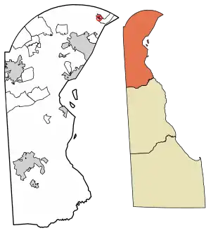 Location of Ardencroft in New Castle County, Delaware.