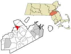 Location in Norfolk County in Massachusetts