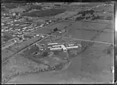 Aerial view of North Shore Hospital under construction in 1956