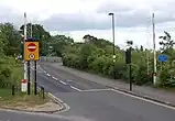 Northern entrance to the busway at Fareham, showing automatic barriers