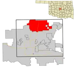 Location in Oklahoma County and the state of Oklahoma.