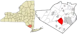 Location in Orange County and the state of New York.