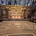Original mosaics and coronation circle of Westminster Abbey, London