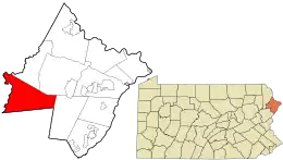 Location in Pike County and the state of Pennsylvania.