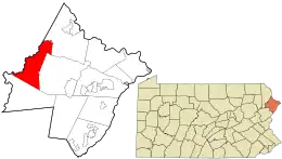 Location in Pike County and the state of Pennsylvania.