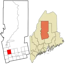 Location in Piscataquis County and the state of Maine.