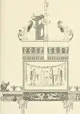 Sketch of a scene of sacrifice painted in the atrium